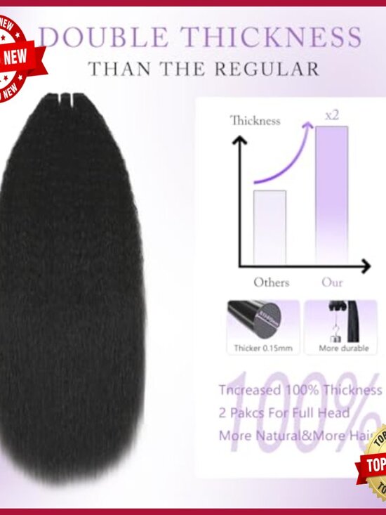 16 Inch Kinky Straight Clip In Human Hair Extensions 8Pcs 120g Double Weft main image 5